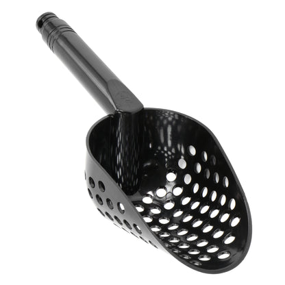 Black plastic sand scoop for metal detecting and treasure hunting