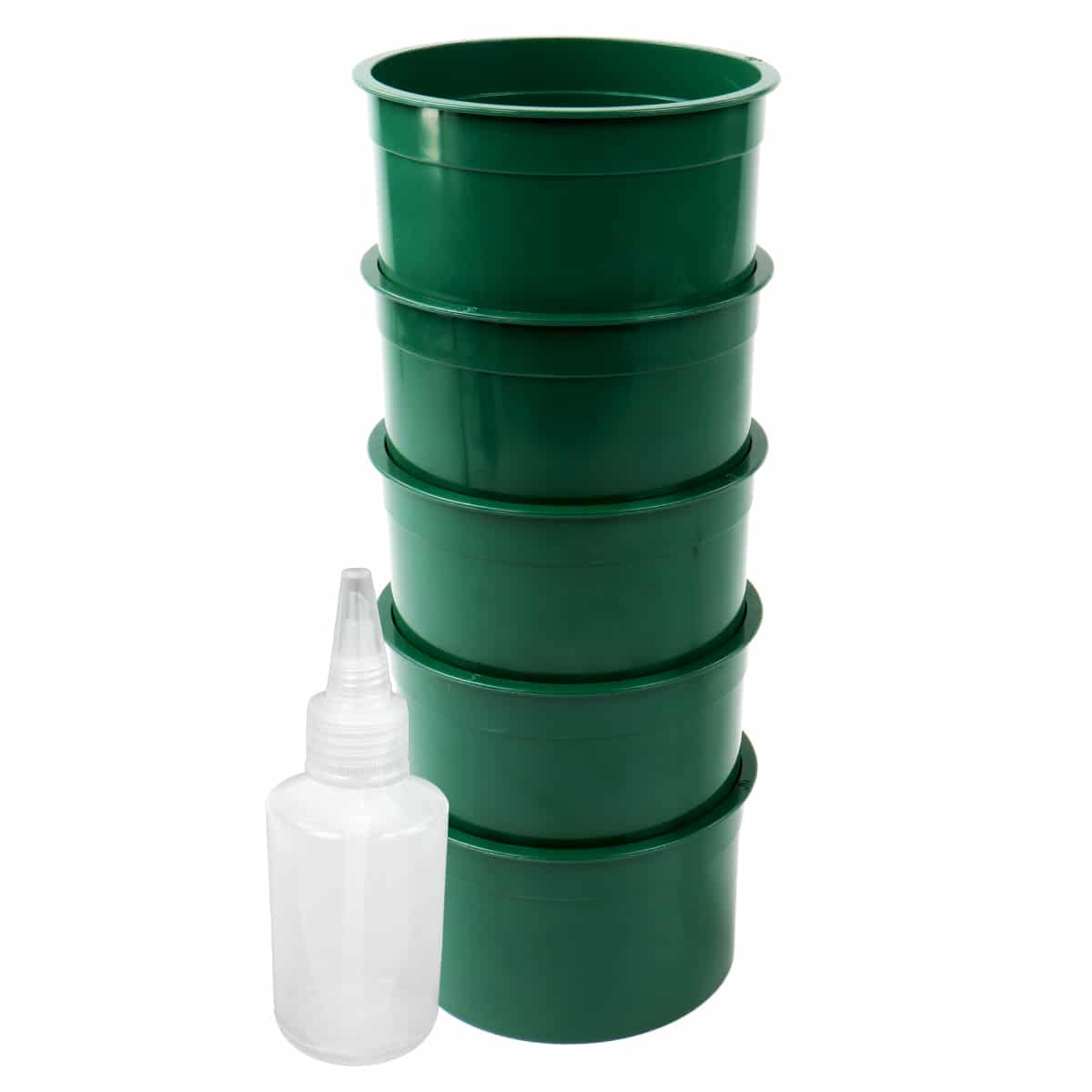 5 Green Mini Stackable Sifting Classifier Bundle / 60, 50, 40, 30, 20 & Snuffer