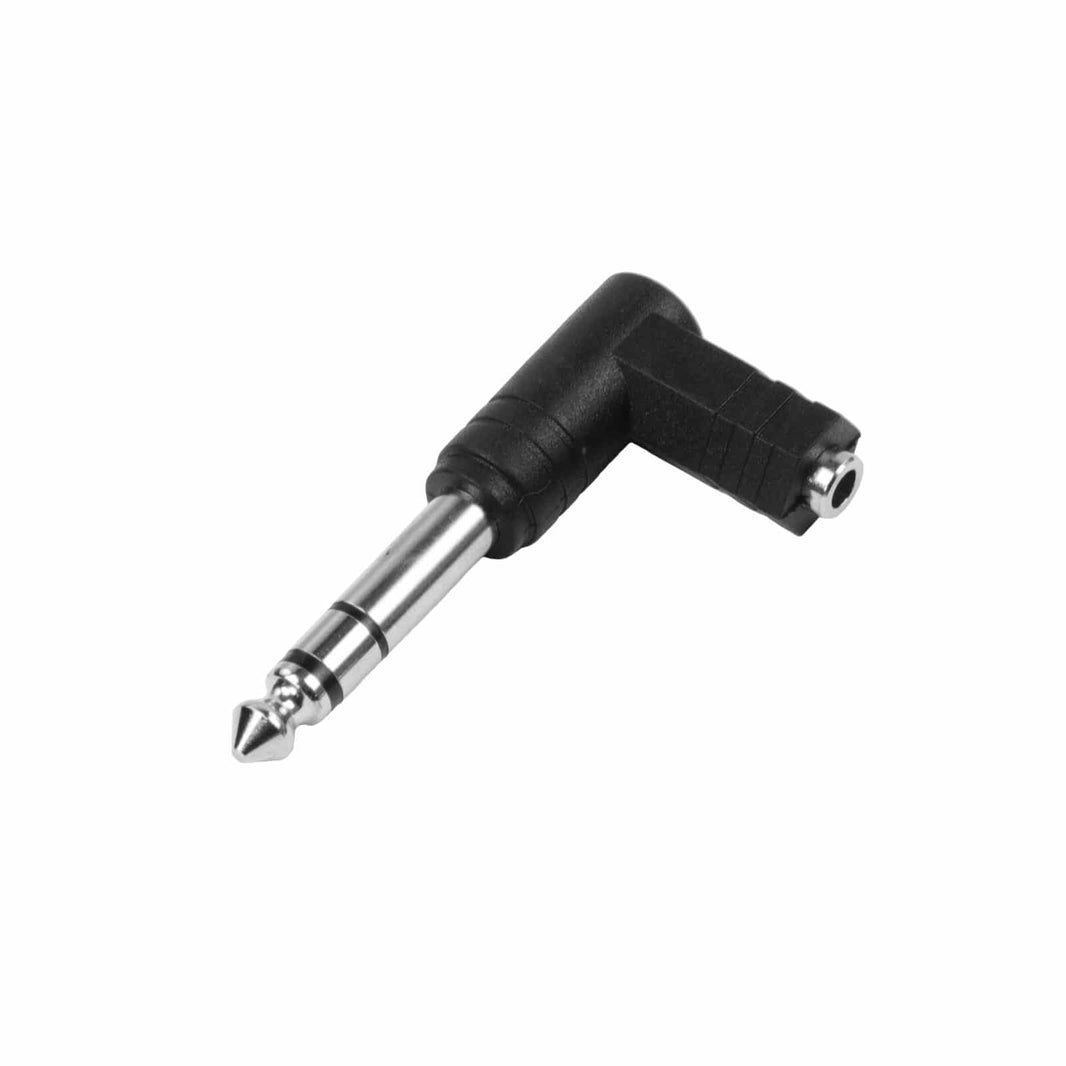 Right angle headphone adapter HP-1814-ANG with 1/4 inch male to 3.5mm female connectors