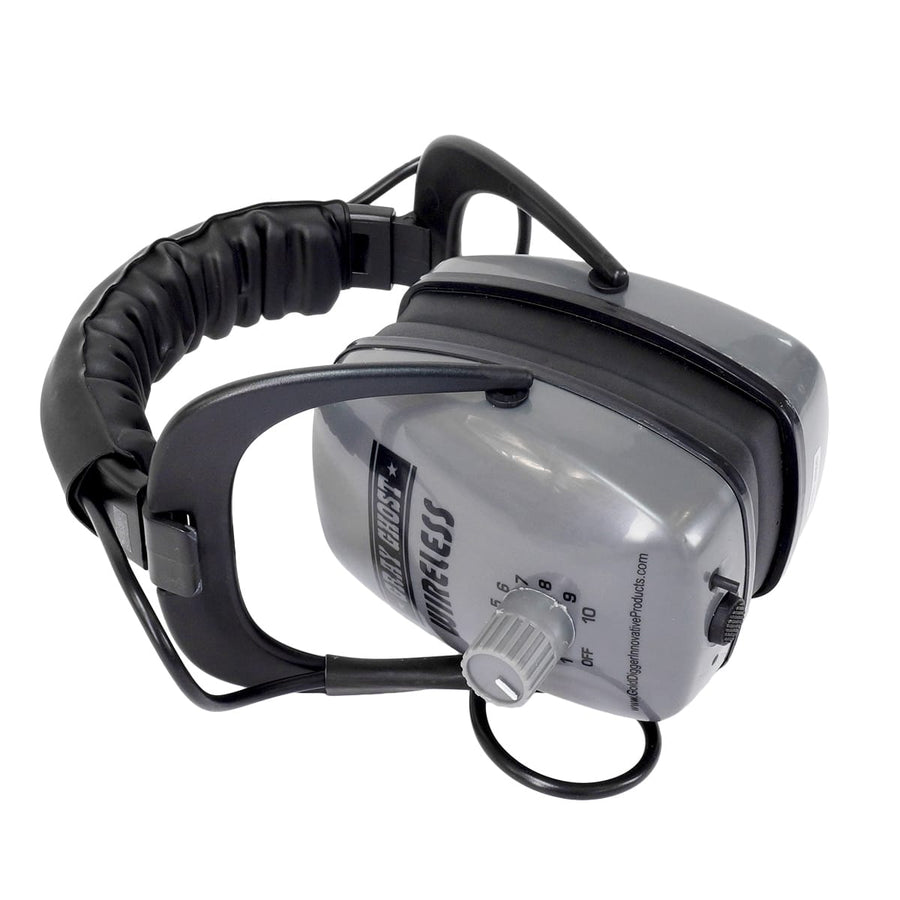 Gray Ghost headphones transmitter unit with charging port and power button
