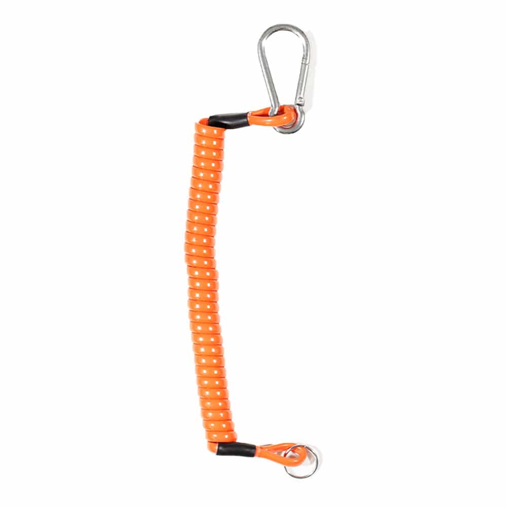 Dan's orange pinpointer lanyard with high-visibility color