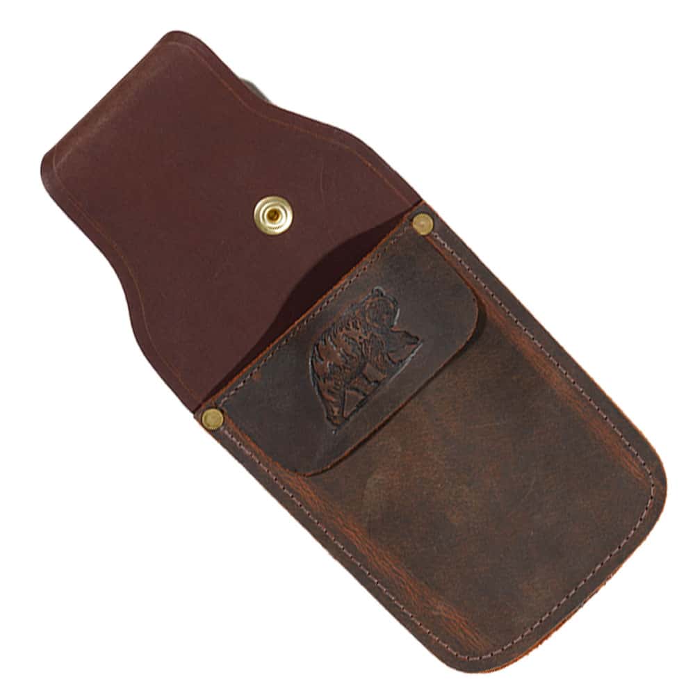 Bear Leather Pocket Quiver brown leather construction with compact belt-friendly design