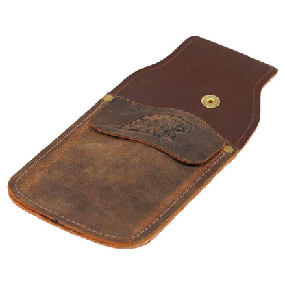 Bear Leather Pocket Quiver holding 6 arrows with secure belt attachment system