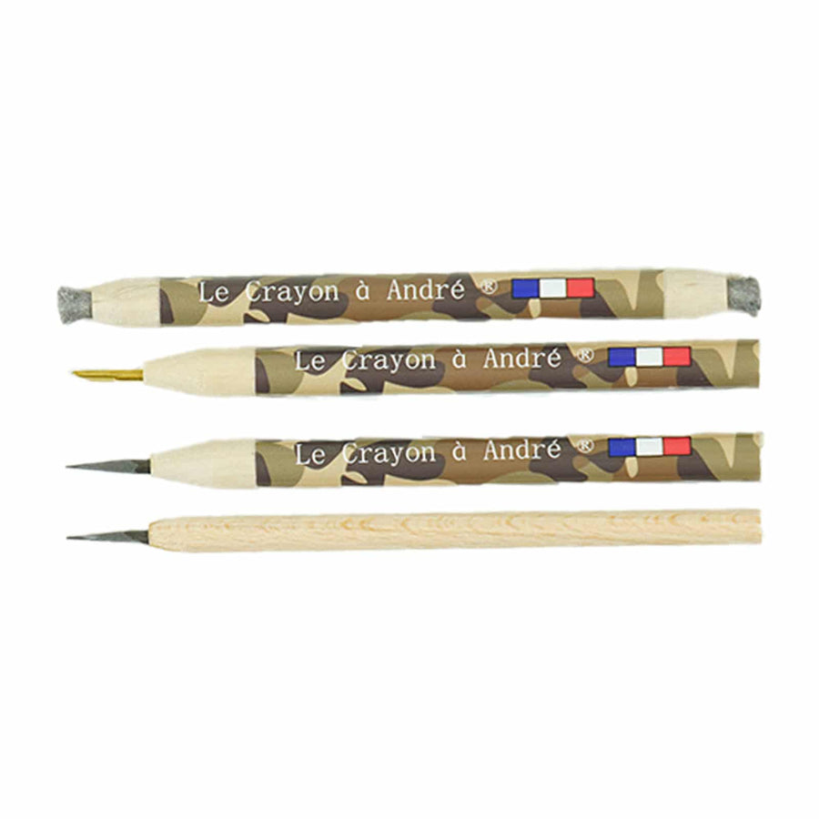 Le Crayon Andre's relic restoration pencil set with hard-point tips and brass scalpel for coin cleaning