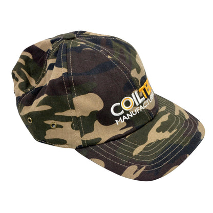 Coiltek camo baseball cap showing adjustable back closure
