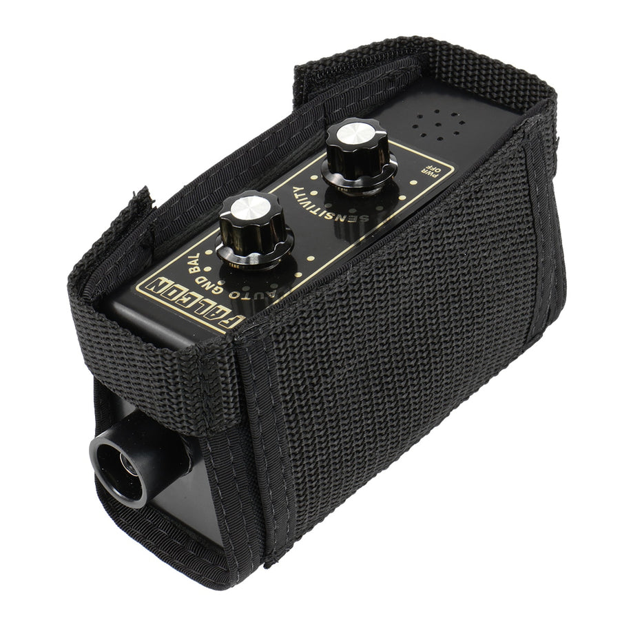 The Falcon Gold Tracker MD20 main unit is shown secured in the device's holster.