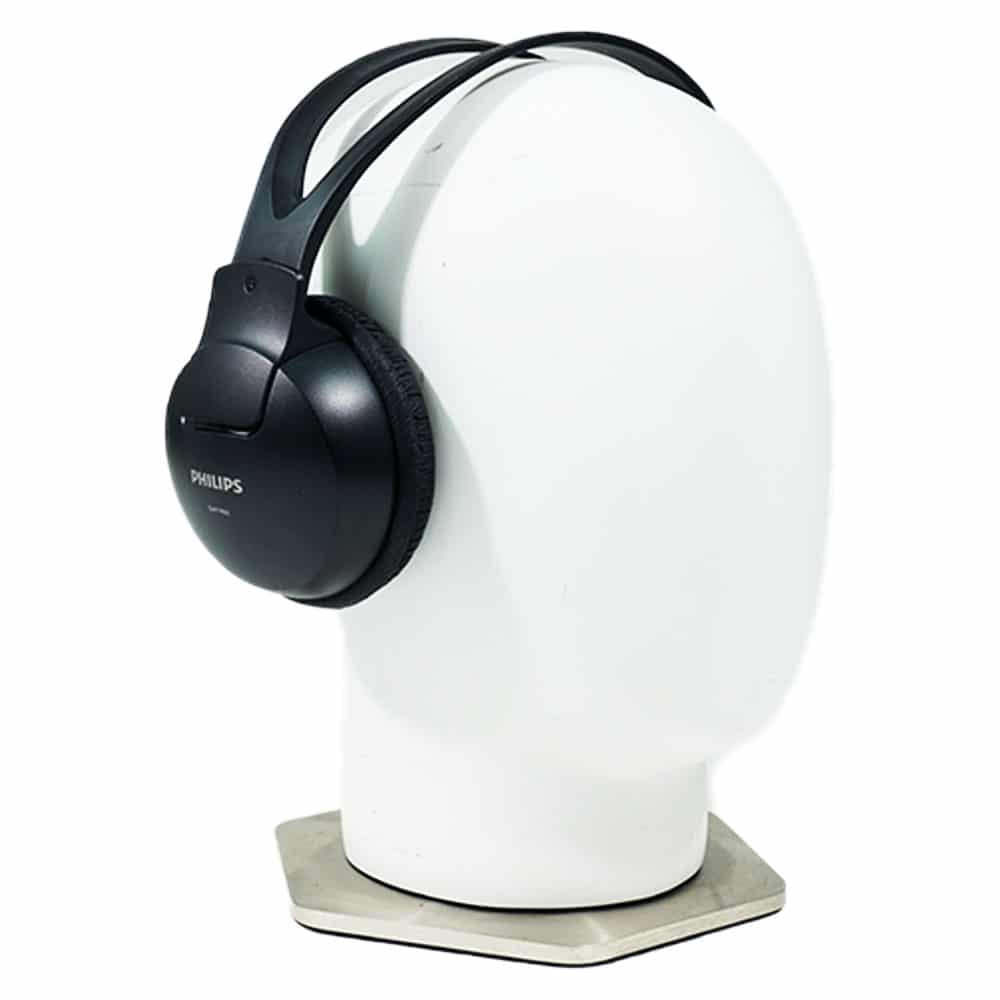 Philips SHP-1900 headphones showing 2-meter cable and 3.5mm stereo connector for metal detectors