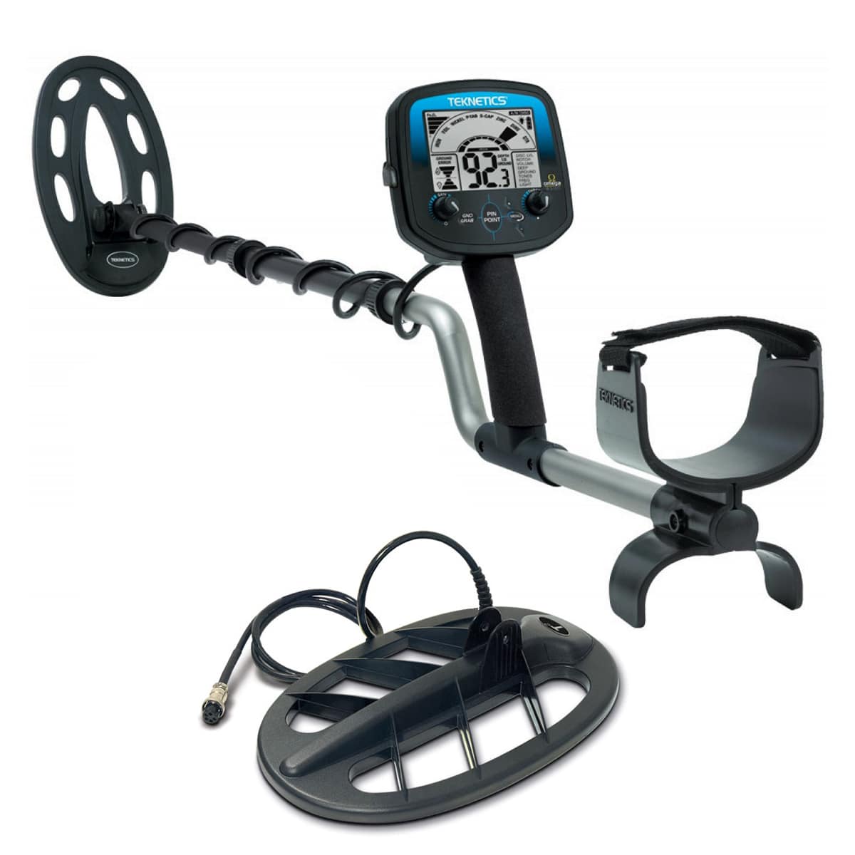 Teknetics Omega 8500 Metal Detector w/ Waterproof 10” & 11" Coil (Open Box)