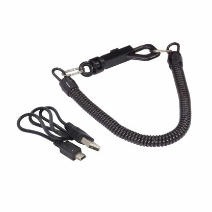 Lanyard and charging cable for the XP MI-4 pinpointer on a white background.