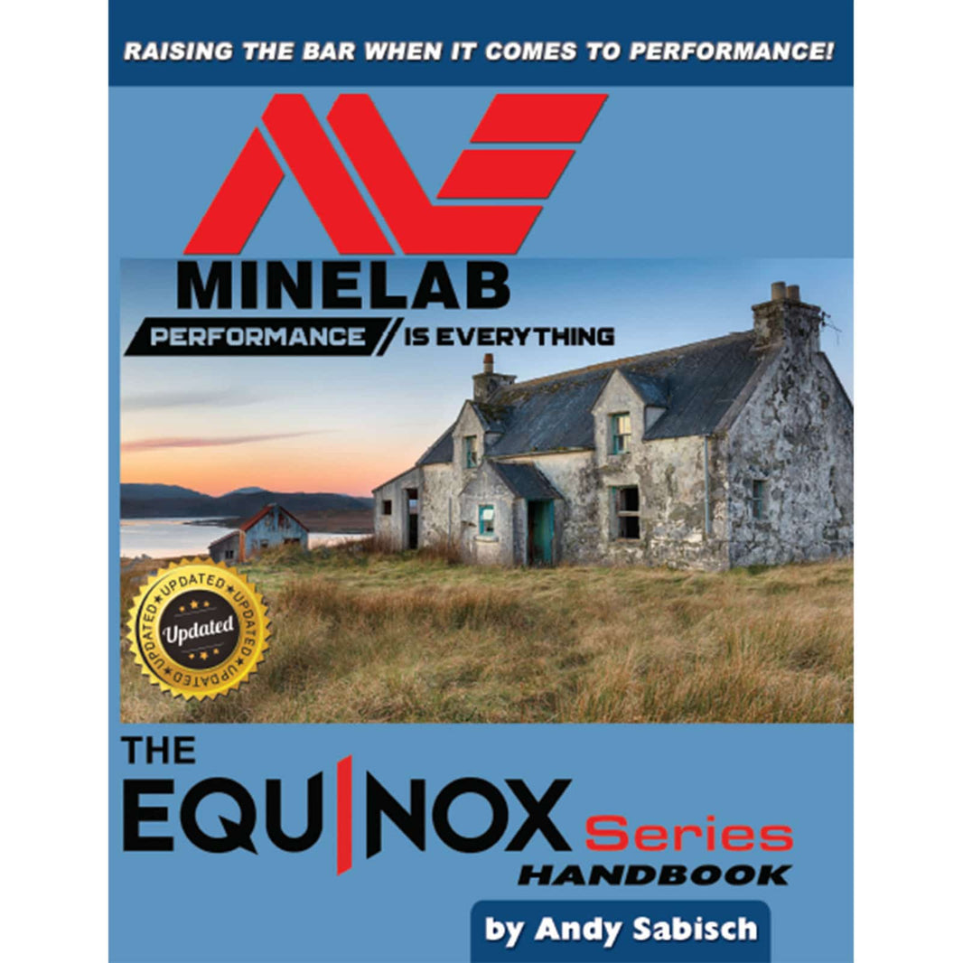 Minelab Equinox Metal Detector Handbook by Andy Sabisch cover showing Equinox 600 and 800 detectors