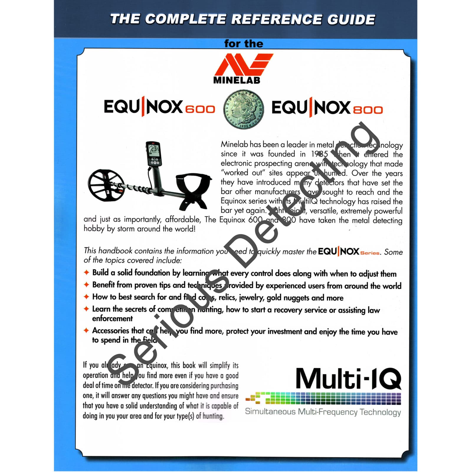 Minelab Equinox Metal Detector Hand book by Andy Sabisch – Serious