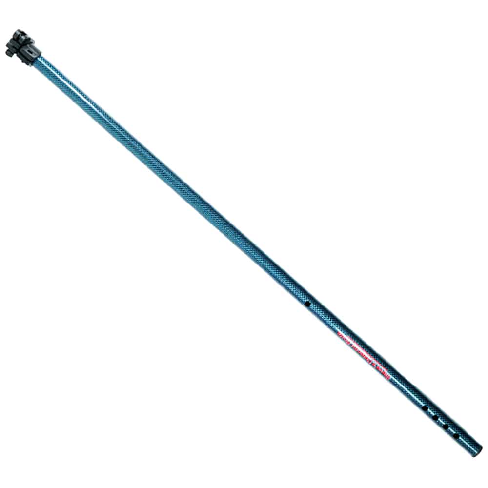 Steve's Detector Rods blue carbon fiber upper shaft showing twill pattern finish