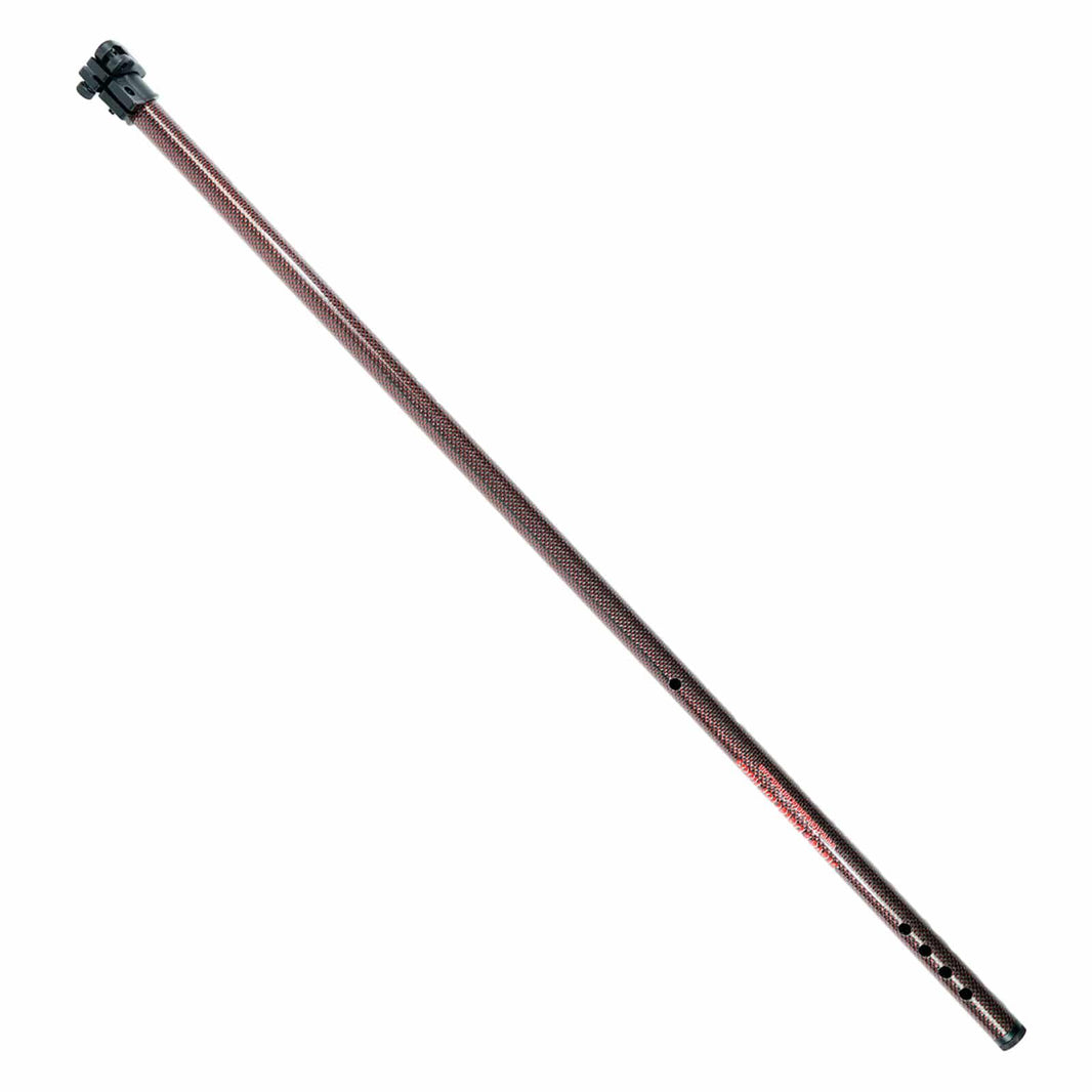 Red carbon fiber Equinox upper shaft showing counterweight threading