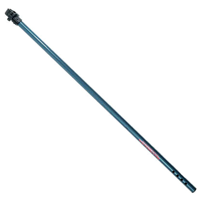 Blue carbon fiber Equinox rod set showing twill pattern and glossy finish