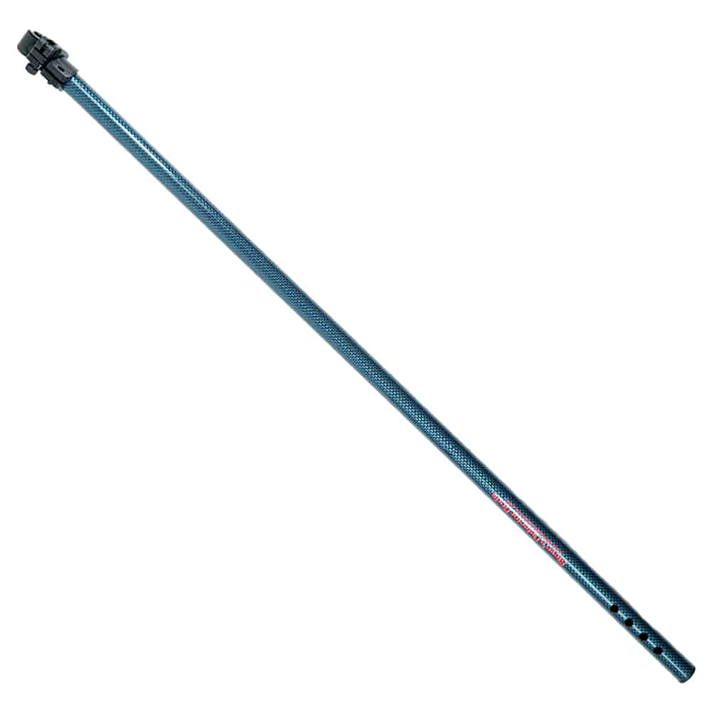 Blue accent Steve's carbon rod set showing delrin clevis connection