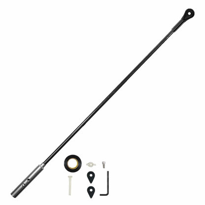 Detecting Adventures Stork Leg carbon fiber shaft with stainless steel mounting hardware and oversized washers for Minelab Excalibur metal detector