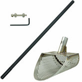 T-Rex 8" Wide Stainless Steel Sand Scoop, 3/8" Holes, Carbon Fiber Handle