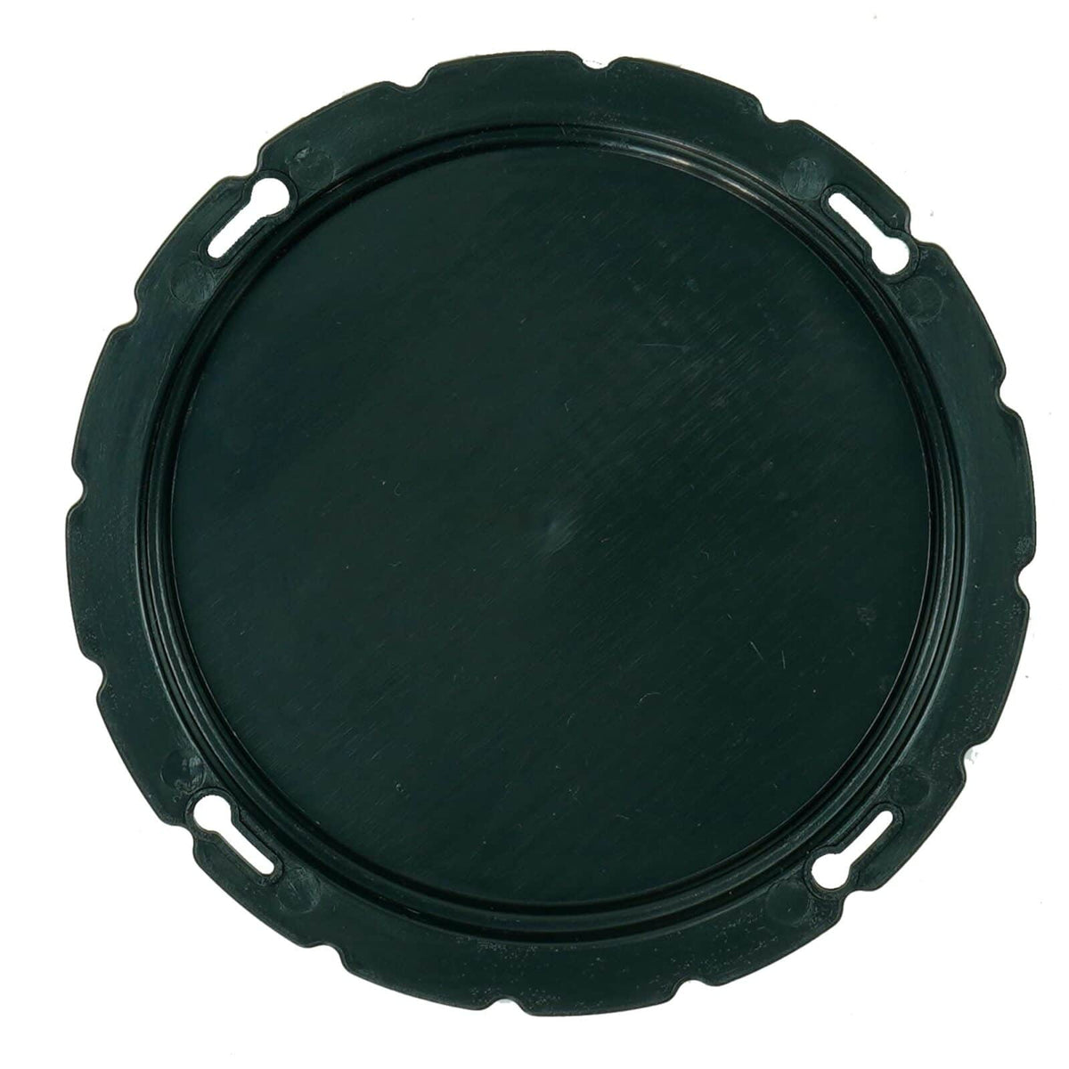 Blue Bowl 4-inch black classifier lid shown from above displaying round design and rim