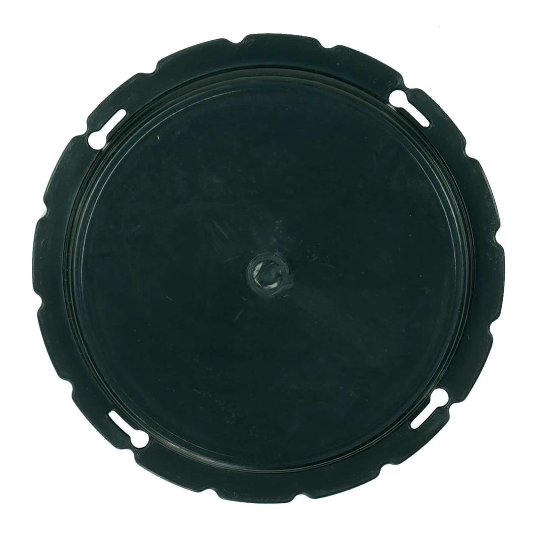 Blue Bowl black classifier lid side view showing depth and construction details