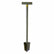 Lesche Sampson Pro-Series shovel with T-handle, serrated edge blade, and foam grip on white background