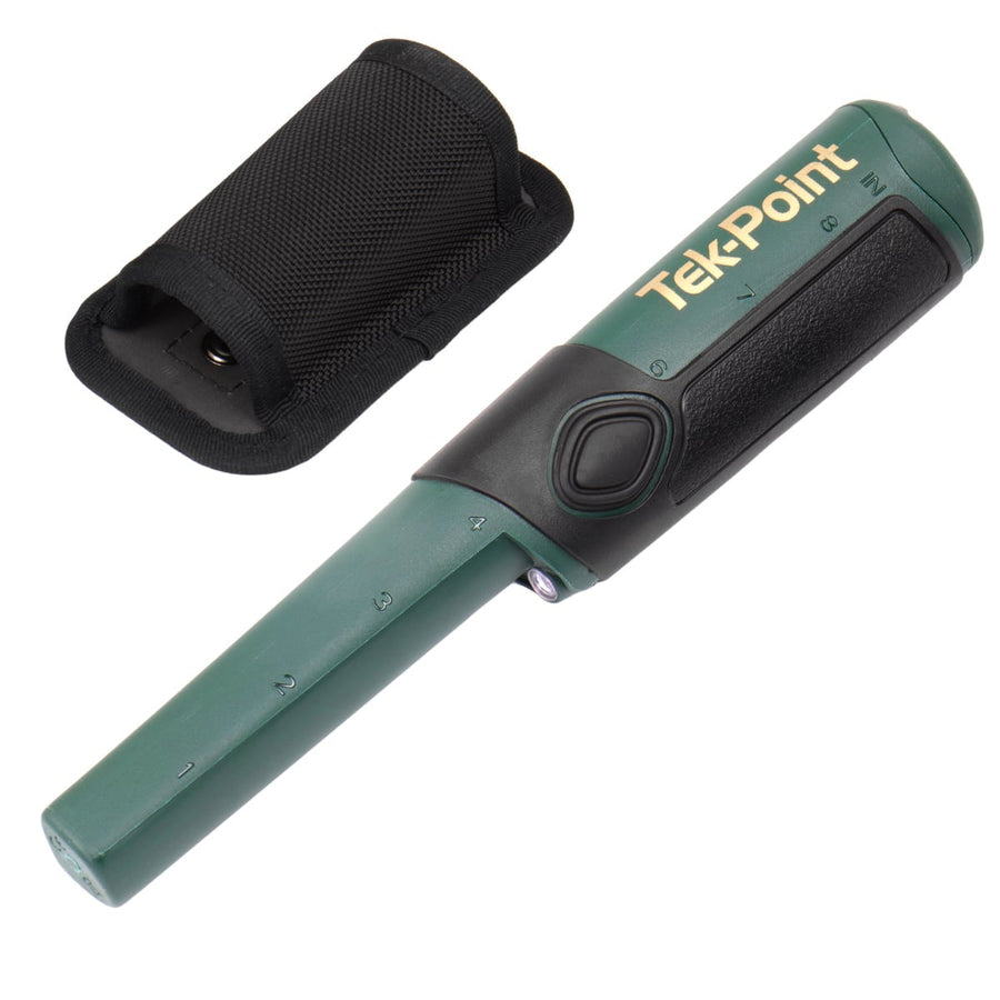 Teknetics TEK-POINT green and black waterproof pulse induction pinpointer with belt holster