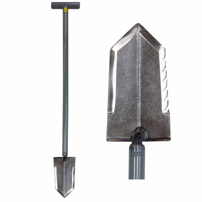 Lesche T-Handle 36-inch heavy duty shovel with serrated blade and aircraft-quality steel construction
