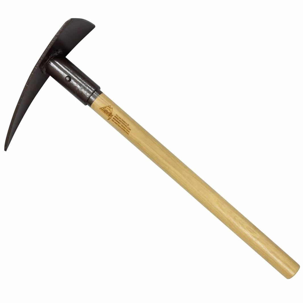 Apex Talon Stubby pick with 24-inch hickory handle and solid steel head displayed