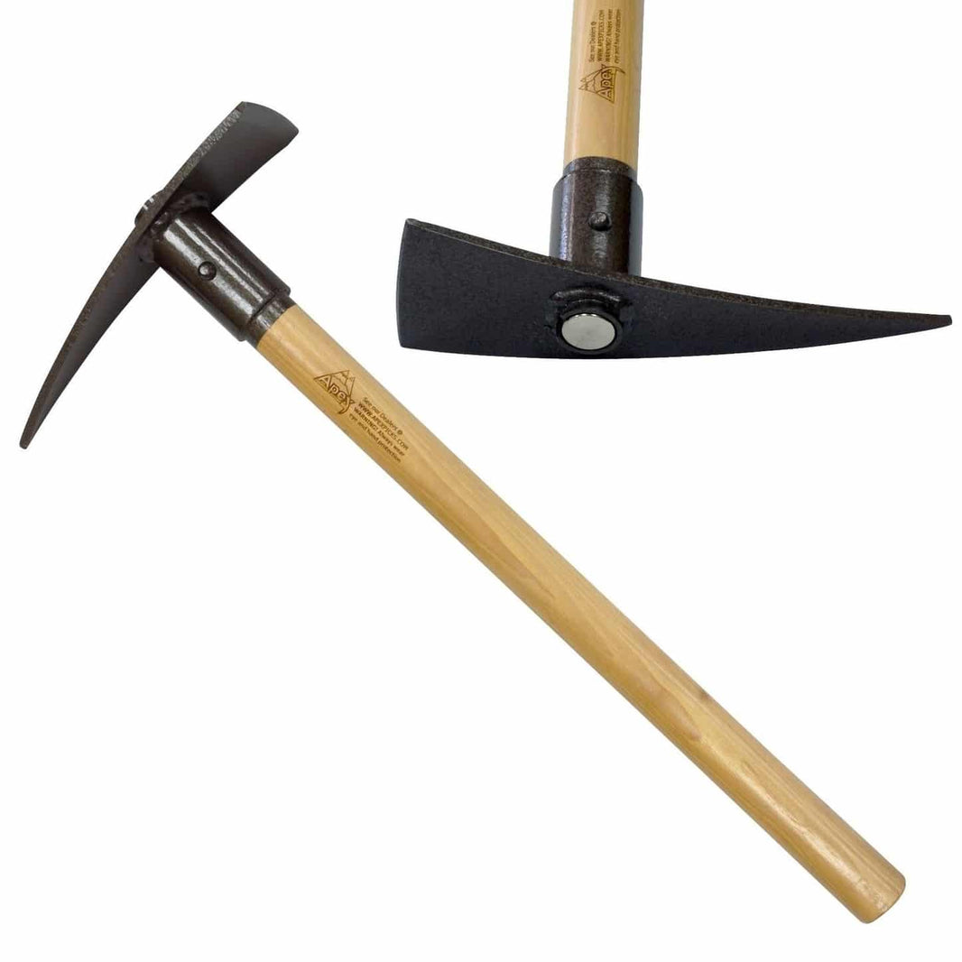 Apex Pick Badger LT 24-inch prospecting pick with hickory handle and super magnet, compact head for tight crevices