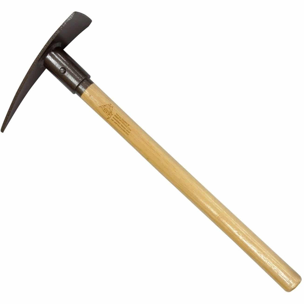 Apex Weasel pick with 24-inch hickory handle and steel head displayed vertically