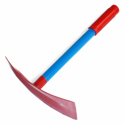 Lesche Red Feather Weight Mini Pick with blue handle and curved alloy steel head for gold prospecting