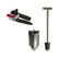 Lesche Shovel Combo with Sampson T-handle shovel and right serrated digging tool on white background