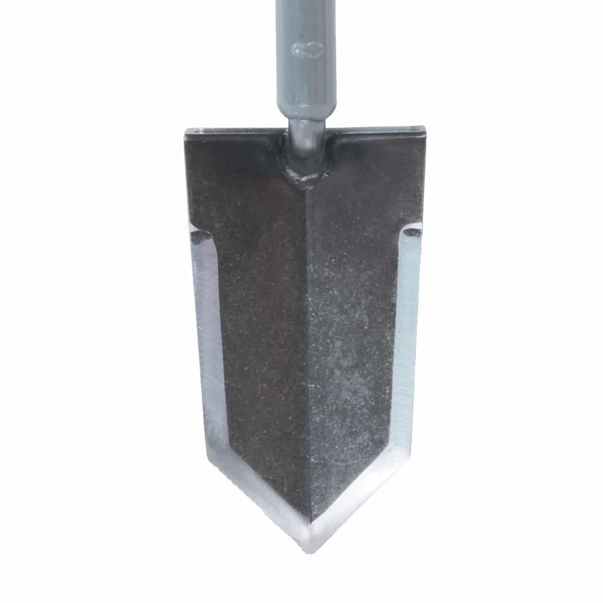 Close-up of the Lesche Sampson blade showing the pointed tip and sharpened side edges