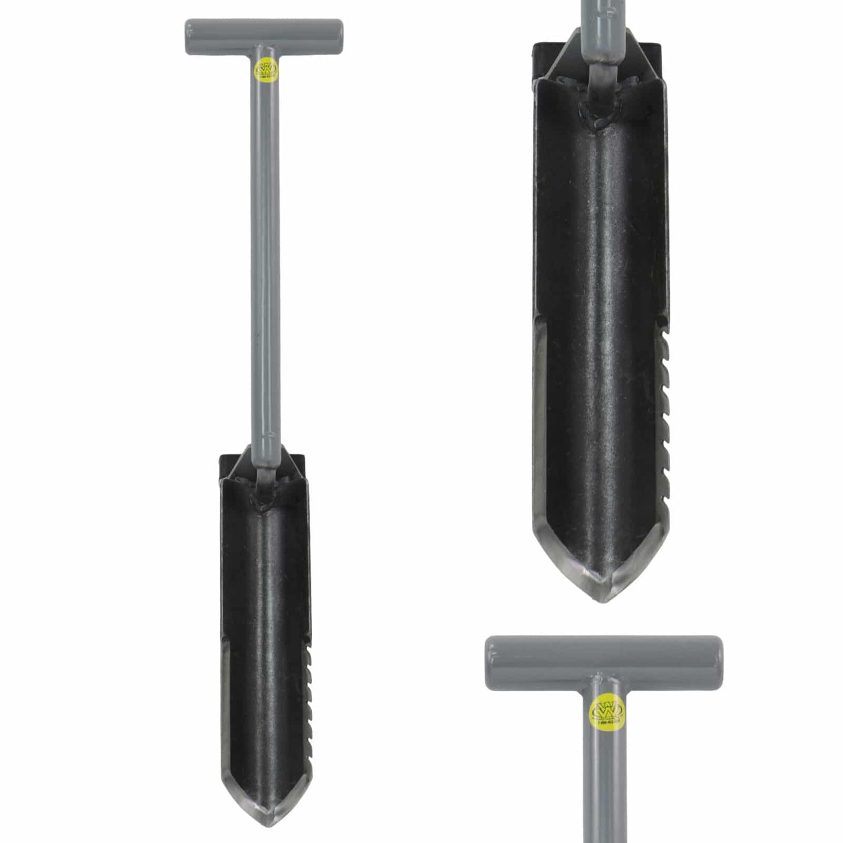 Lesche Ground Shark 28 inch shovel with T-handle and serrated blade for metal detecting
