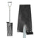 Lesche King of Spades 42-inch shovel with 15-inch tapered edge, all-tubular D-handle, and rubber foot pad for compacted soil digging