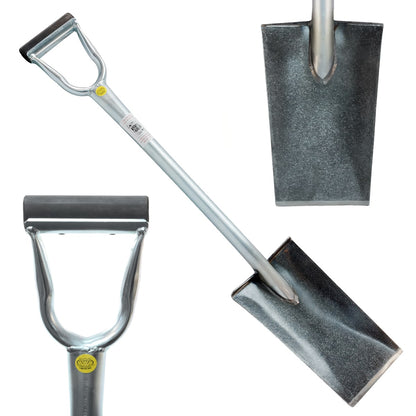King of Spades 40 in shovel with 13 in straight welded blade and steel D handle