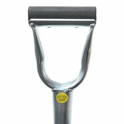 Close-up of the King of Spades steel D handle grip