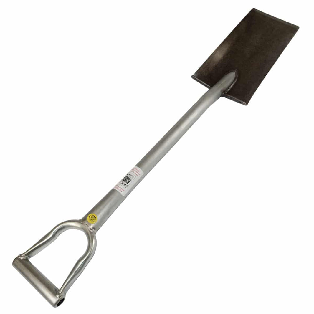 Side view of the King of Spades 40-inch shovel with 13-inch edge and D-handle grip.