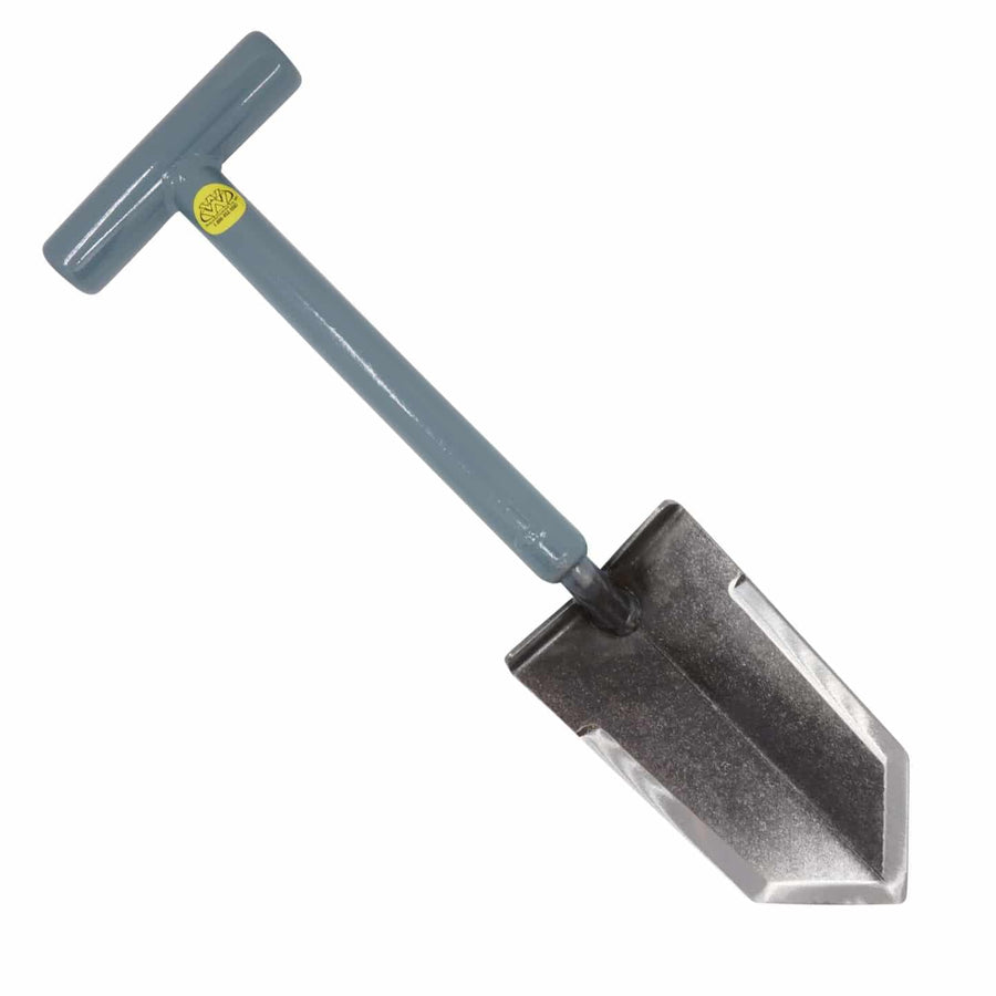 Lesche Mini Sampson 18-inch T-handle shovel with pre-sharpened blade for metal detecting and field digging
