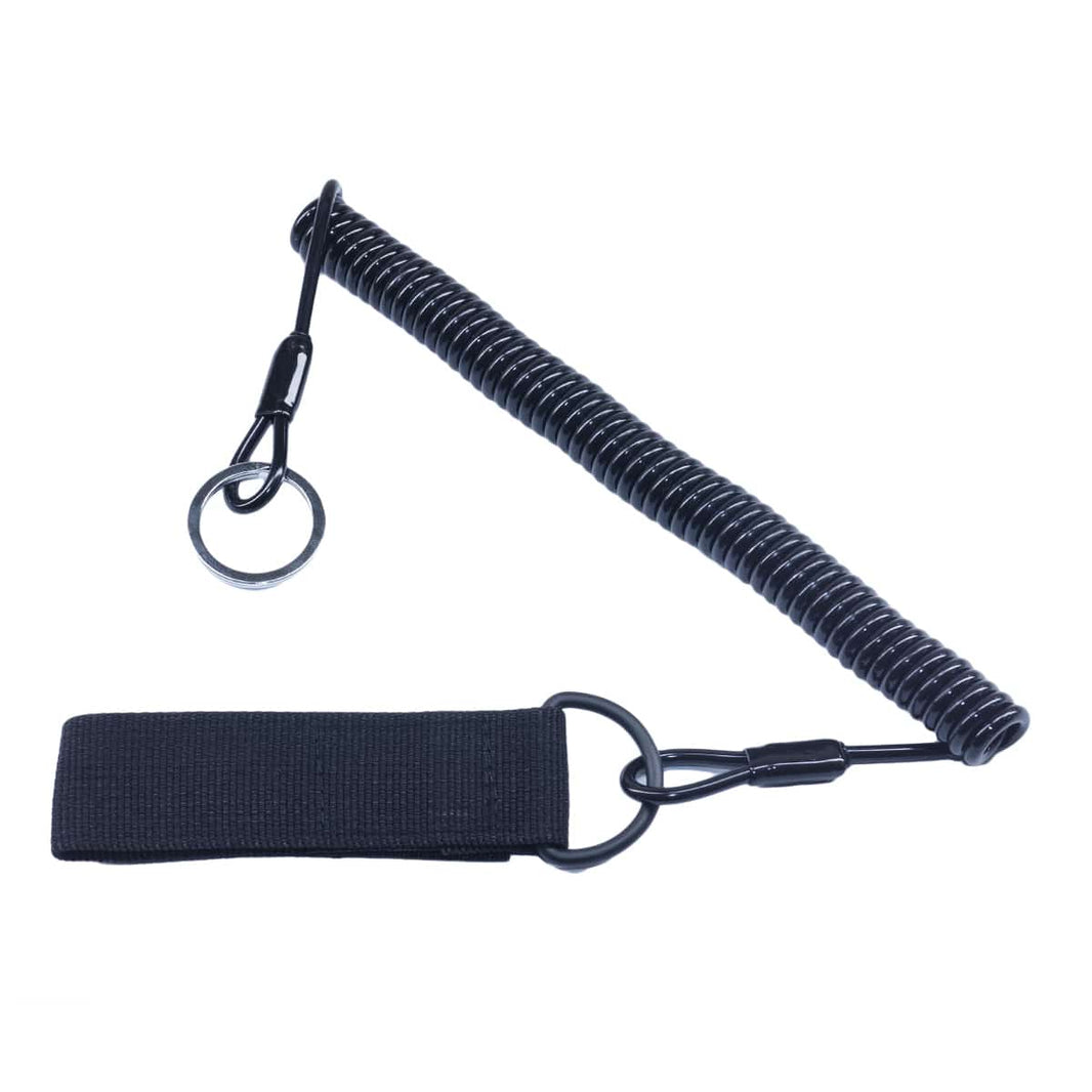 Black security lanyard with Velcro fastener for pinpointer metal detectors