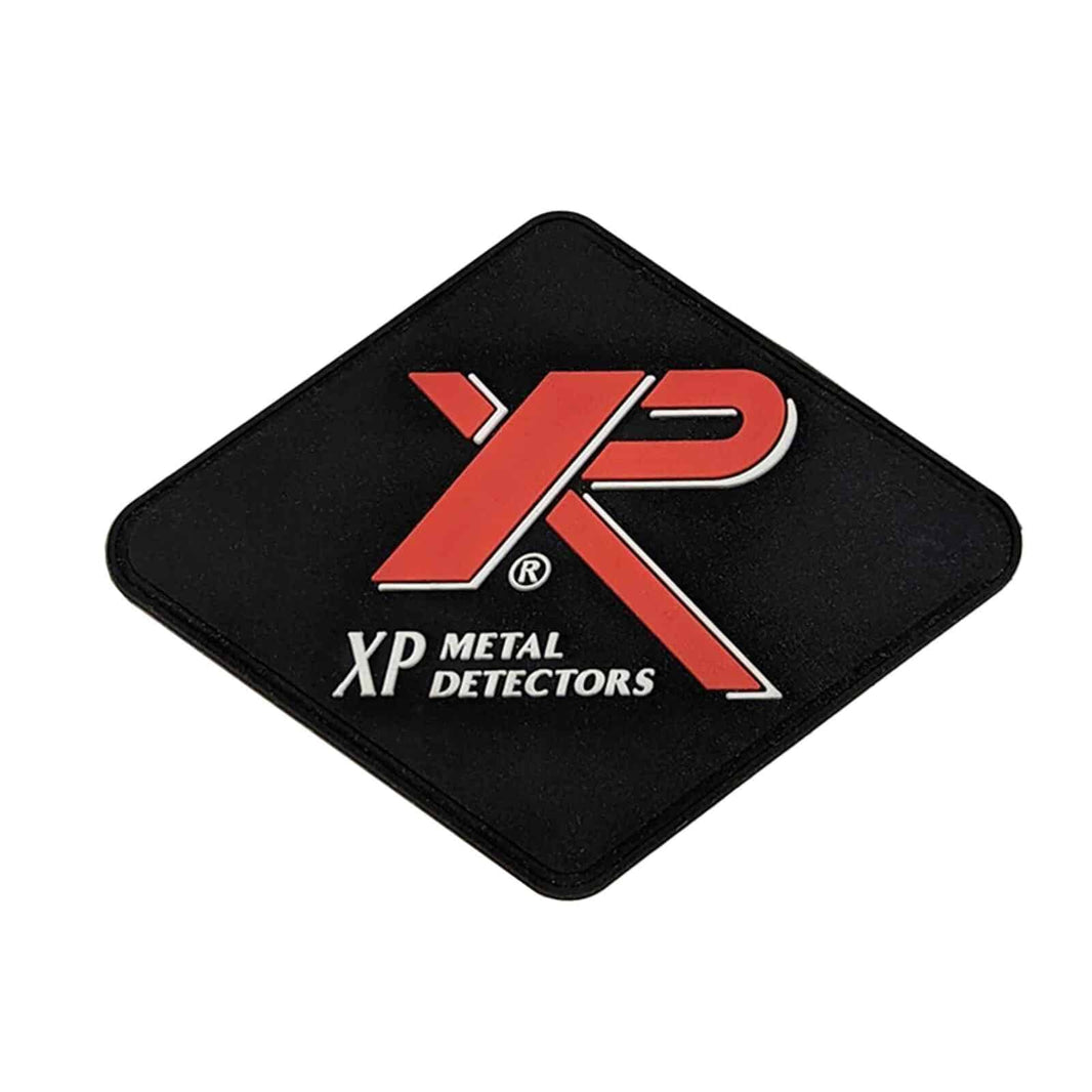 XP Metal Detectors official black rubber logo patch for caps and gear