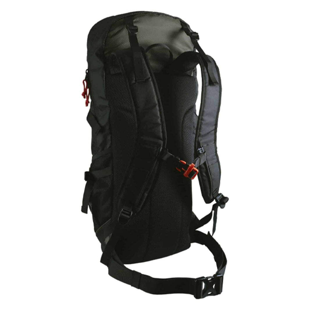 Back view of the XP Backpack 240 showing padded shoulder straps, chest clip and waist belt