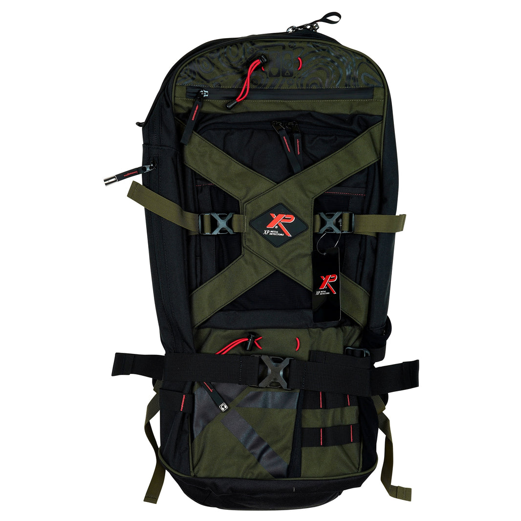 XP Backpack 280 rear view showing padded shoulder straps, hip belt and ventilated back panel