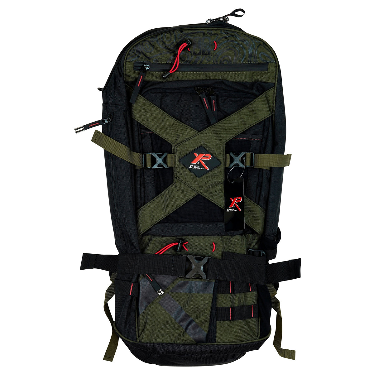 XP Backpack 280 rear view showing padded shoulder straps, hip belt and ventilated back panel