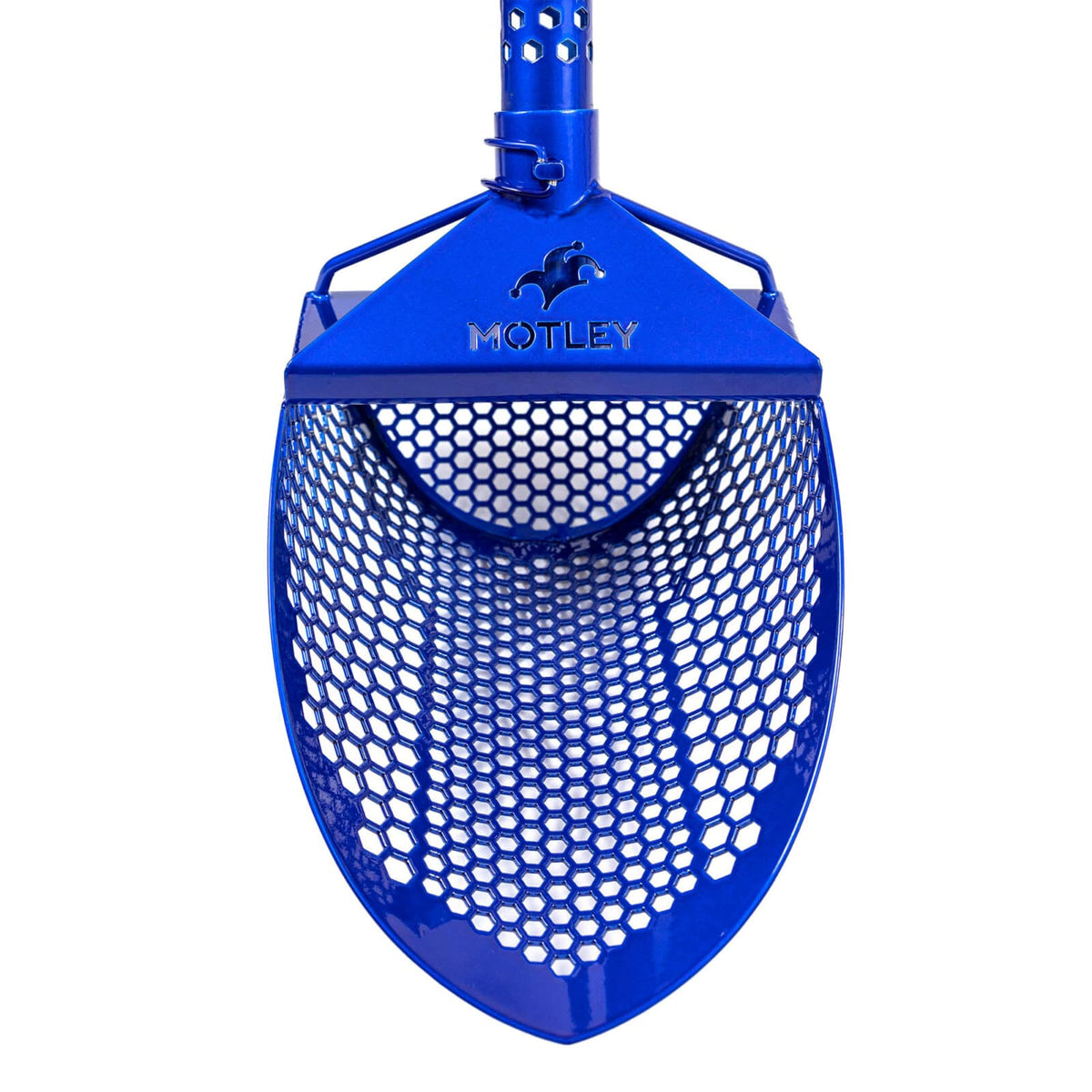 The Motley Beach Scoop is shown in blue for beach metal detecting.