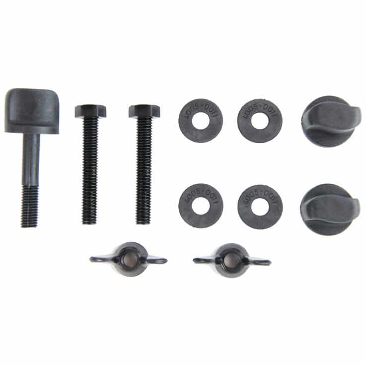 Complete Minelab coil hardware kit contents displayed for E-Trac Safari Explorer