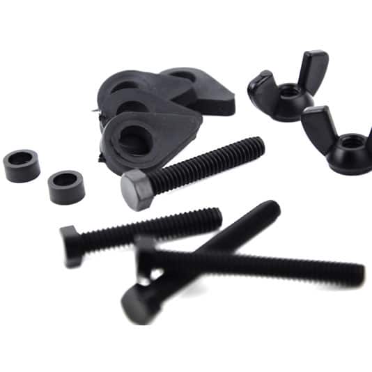 Minelab search coil hardware kit displayed with metal detector components