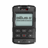 XP DEUS II wireless remote control showing LCD display and control buttons