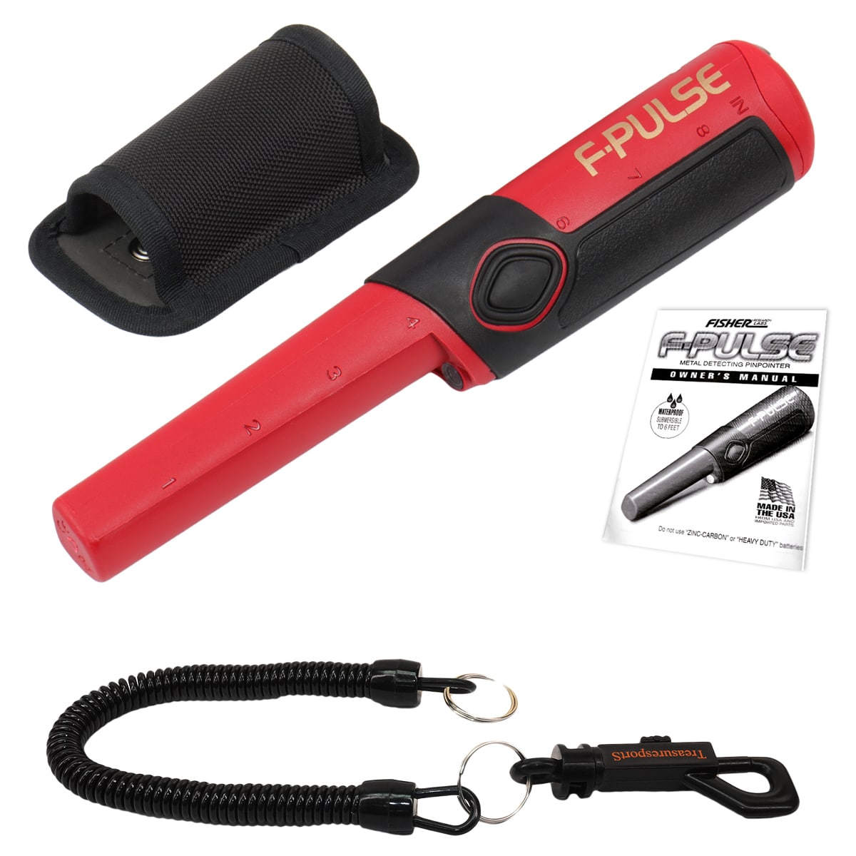 Fisher F-PULSE Waterproof Pinpointer Bundle with Black Lanyard