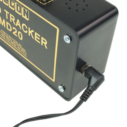 Falcon MD20 battery compartment showing two 9V alkaline battery placement.