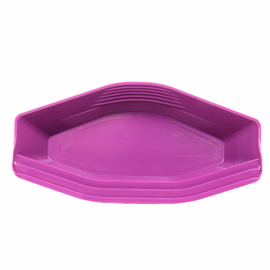 Gold Claw black plastic gold pan showing 5 riffle system and compact design